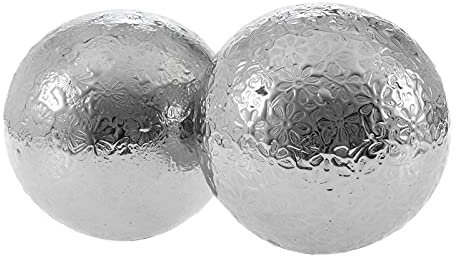 SIDCO Schwimmkugel Silber 2 x Wasserkugeln Teich Deko Miniteich Gartenteich Ø 10 cm