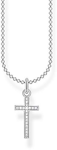 Thomas Sabo Women Necklace Cross Pavé 925 Sterling Silver KE2043-051-14-L45v