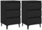 vidaXL 2X Nachttisch mit Metallbeinen 3 Schubladen Nachtschrank Nachtkonsole Nachtkommode Schlafzimmer Schrank Kommode Schwarz 40x35x69cm