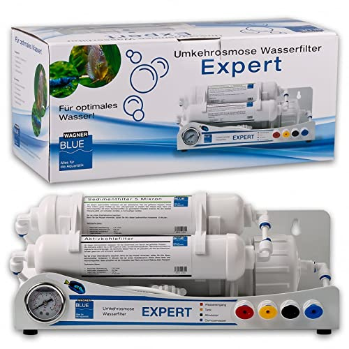 Wagner BLUE Umkehrosmose Wasserfilter EXPERT (200 GPD / 760 Liter/Tag)| 3 stufige Osmoseanlage für Aquarium | Professioneller Wasserfilter zur Herstellung von Osmosewasser