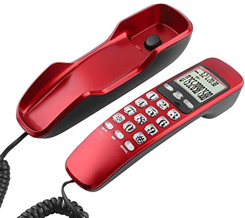 Telefono Fisso con Filo, Mini Telefono Fisso Portatile Multifunzionale con ID Chiamante, Telefono da Tavolo con Filo, Pulsante Grande, Telefono Vecchio Stile per Casa, Hotel