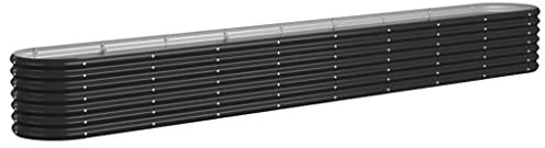 vidaXL Letto da Giardino in Acciaio Zincato 332x40x36 cm Antracite