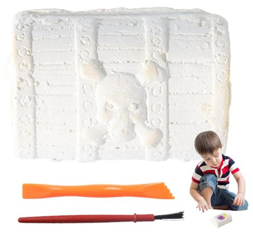 Rukjmqi Edelsteinabbau-Set für Kinder, Edelstein-Ausgrabungsset,Piraten-Ausgrabungsset zum Ausgraben von Edelsteinen - Piraten-Ausgrabungsset, Kristall-Grabspielzeug, Ausgrabung von Edelsteinen und
