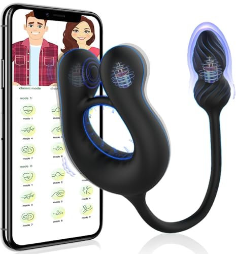 Giocattoli Sessuali Per Adulti Massaggiatore Prostatico, 10 Modalità Di Vibrazione, Anello Di Bloccaggio Dello Sperma Per Eiaculazione Ritardata Con Telecomando Dell'app, Stimolatore Del Punto G