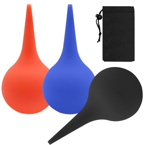 BORISCA 90ml Ohrendusche, 3 Stück Ohrenreiniger Erwachsene Ohrenspritze Kinder Ohrdusche Ohrspülung mit Aufbewahrungsbeutel Ohren Reinigung set zum Reinigen der Ohren (Mehrfarbig)