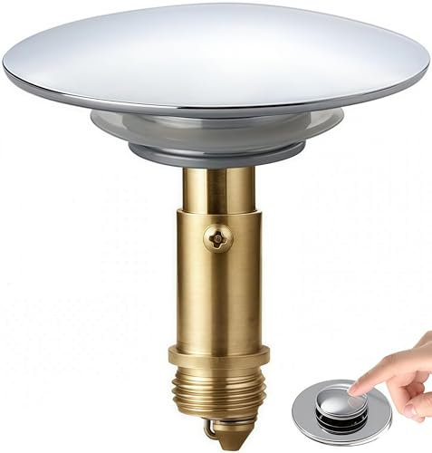 Zhenghebuy Bouchon Baignoire,Bouchon de Vidange Bassin Pop-up Boulon à Ressort en Laiton Universel Bouchon de Lavabo Clapet Bonde Lavabo Pop Up Salle de Bain Accessoire pour Baignoire Cuisine Bain