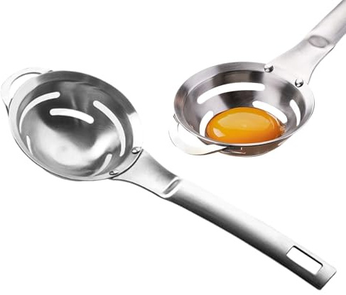 Professionell äggavskiljare, äggulklyvara, rostfritt stål äggseparator, äggdelare, äggvitfilter, upphängbart äggdelarverktyg, äggutdragare för bakning matlagning, bakverktyg äggseparator