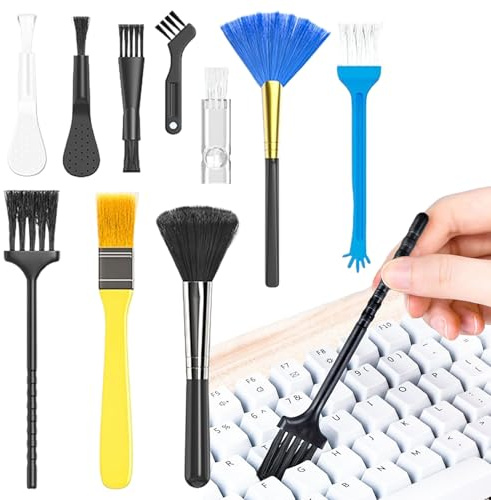 Générique Brosse pour Clavier | Nettoyant pour Clavier D Ordinateur 10 Pièces | Compact Léger pour Tablettes Ordinateurs Bureau Souris Et Voyage
