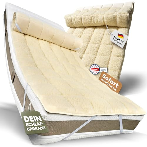 Mara Vital 140x200 Matratzenauflage Lammflor - Schurwolle Unterbett für warmen und trockenen Schlaf - Atmungsaktive Wollauflage für Matratzen bis 30cm Höhe