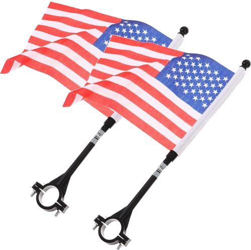 POPETPOP Lot de 2 Drapeaux de Vélo pour Guidon, Drapeau de Cyclisme Américain, Matériel Solide, Couleurs Vives, 2 Pièces, Accessoires de Sécurité pour Vélo, Décoration pour Tricycles