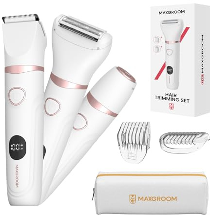 MAXGROOM Rasoir Électrique Femme 3-en-1, Tondeuse Étanche IPX6 pour Corps