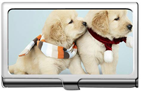 Visitenkartenetui, Haustier Welpen Hund goldenes Haar Visitenkartenetui