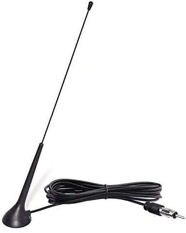 Bingfu Universal Car Radio Antenna Magnetic Base DIN Plug Aerial for Vehicle Truck SUV Truck RV Marine Boat Car Stereo Audio Radio Head Unit CD Media Receiver Player