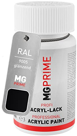 MG PRIME RAL 9005 Noir foncé/Jet black brillant stylo retouche 50ml à séchage rapide