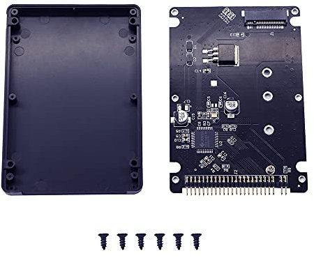 GINTOOYUN M.2 NGFF SATA SSD a scheda convertitore IDE da 2,5 a 44 pin con guscio, nero per notebook, computer desktop e altro