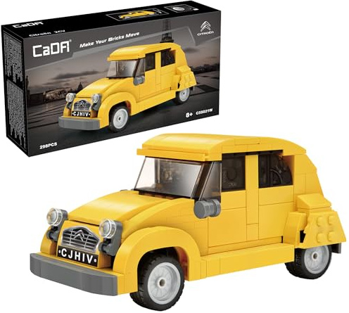 CaDA Citroën 2CV Retro French Car - 298 Piece Brick Model Kit C55021W | Officially licenced model of the classic French vehicle