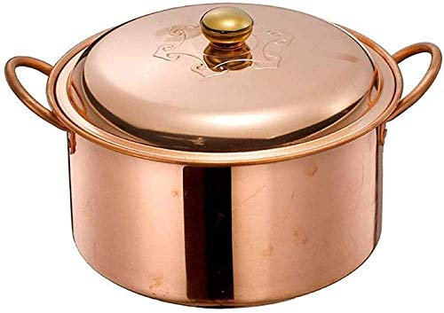 TSTSM Cooking Pots Pans Casserole Soup pot handmade copper soup pot stew pan gas stove deepen thick copper pot copper pot stew copper pot Home pot Perfect for Breakfast Frying Pan -26cm