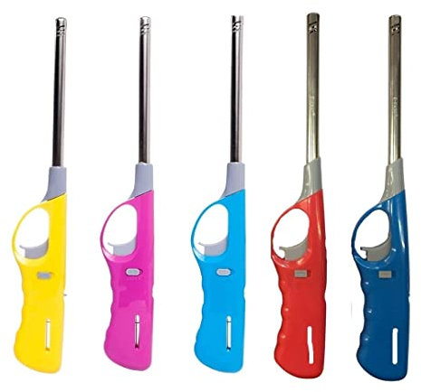 Blissify Lighters & Fire Starters (Pack Of 5) - BBQ Lighter for Outdoor Camping - Refillable Safety Gas Lighter for Homes, Kitchens - Fire Lighter Accessories (B-0483-5)