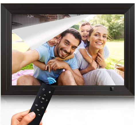 10.1 Inch Digital Photo Frame, Digital Portrait Holder 1280 * 800 HD IPS Display, Digital Photo Frame with Music/Video/Calendar/Alarm Clock (Remote Control/Black/Non-WiFi)