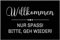 OM3® lustige Fußmatte mit Spruch - Herzlich Willkommen - Nur Spass! Bitte, GEH Wieder! - rutschfest & waschbar - 60x40cm -