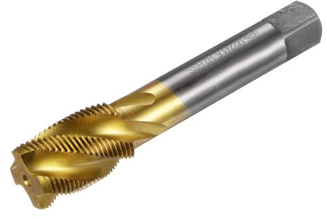 QUARKZMAN Taraud à Filetage en Spirale M22 x 1,5, en Acier Rapide (HSS) Revêtu de Titane, pour Machine à Fileter à 4 Cannelures, Tolérance H2