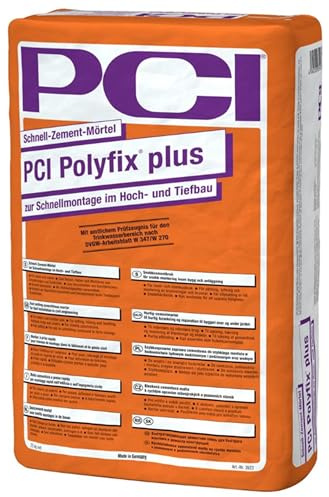 PCI Polyfix plus 25 kg Schnell-Zement-Mörtel zur Schnellmontage im Hoch- und Tiefbau Dichtungs-/Hohlkehlenmörtel Sika