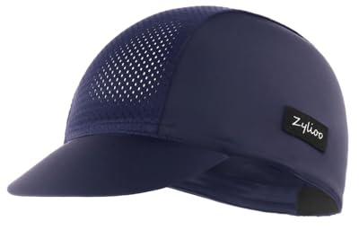 Zylioo S/M/L/XL/XXL Gorra de ciclismo con visera para hombres y mujeres, protección solar, sombrero de bicicleta debajo del casco, forro de casco de verano, azul marino, XS/S