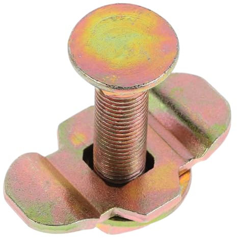 Didiseaon Bloqueo de vía para vehículos recreativos l pernos de oruga l espárrago roscado de doble orejeta L racor de tuerca roscada de doble orejeta Acero galvanizado Golden