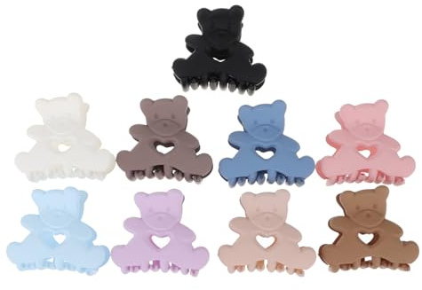 HAPINARY Bear Hair Claw Clips and Mini Hair Jaw Clamps 9pcs for Women and Girls Small Non-slip for Everyday Styling