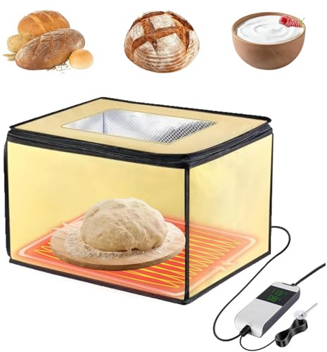 Bröd jäsningslåda med uppvärmning, hopfällbar brödlåda med justerbar temperatur och timer för surdeg, pizza, yoghurt
