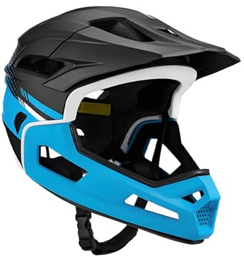 Casco de bicicleta de montaña de cara completa, equipo de ciclismo para absorción de impactos, diseño ligero y cómodo con forro extraíble y visera, casco protector para profesionales, principiantes