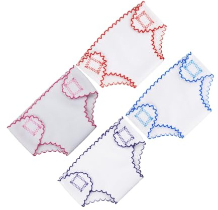 SUPVOX 4pcs Reusable Cloth Doll Diapers Doll Underwear Soft Diaper for Pretend Play Accessories for Early Learning