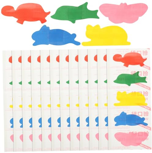 Veemoon 4 cajas Vendajes Adhesivos Hemostáticos para Cajas Vendajes de Colores con Formas de Animales de Dibujos Animados Cuidado de Heridas con Alta Elasticidad y Fácil Aplicación