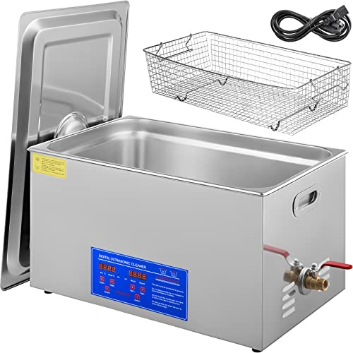 BuoQua 30 l 100 A med uppvärmning, 1 000 W, ultraljudsrengöring av rostfritt stål, ultraljudsbad, ultraljudsrengöring för glasögon, smycken, tandproteser, mynt etc. Ultrasonic Cleaner
