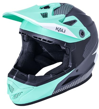 Kali Protectives Zoka Dash Youth Full face Mountain Bike Helmet for MTB, BMX, Downhill and Cycling - Mat Seafoam/Grey YL