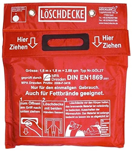 Löschdecke 180 x 160 cm XXL DIN EN 1869