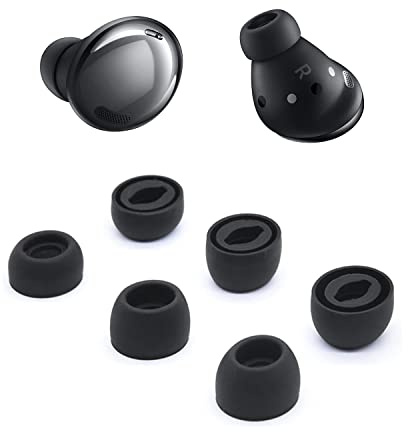Adhiper Silicone Earbuds Replacement Buds Pro Earbuds Earmuffs Compatible for Samsung Galaxy Buds Pro Earplugs-fit in the charging case, Noise-Reducing non-Slip Silicone Earplugs with filter (Black)