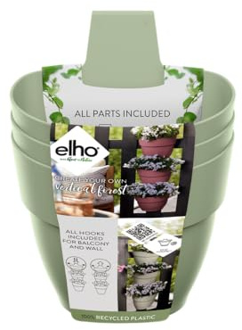 elho Vibia Campana Vertical Forest 21 - Vertical Gardening Flower Pot - Planter for Balcony & Walls - Ø 20.7 x H 29.7 cm - Green/Pistachio Green