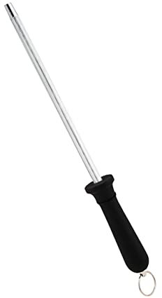 Kitchen Knife Sharpener Honning Rod - Diamond Steel Material with PVC Handle and Hanging Hook - Suitable for Kitchen Knives and GardeningTools - No Damage on Serrated Knives