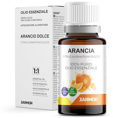 Olio Essenziale di Arancia Dolce Puro 10ml - 100% Naturale, Uso Alimentare, Aromaterapia, Rilassante e Digestivo, Per Diffusore e Cura della Pelle (ARANCIO DOLCE)