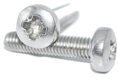 Viti a testa bombata M8 x 60, 4 pezzi, in acciaio inox A2/V2A, antiruggine, con fessura a croce Pozi DIN 7985/ISO 7045, viti per macchina