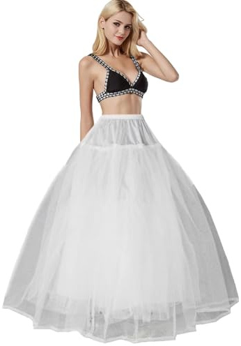 Enaguas Faldas Cancan Enagua cancán 3 Capas Longitud del Suelo Falda Petticoat Interior Underskirt para Vestidos Novia vestidos Gala Vestido Noche vestido Baile, Accesorios de La Boda(Blanco,38)