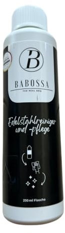 BABOSSA Edelstahlreiniger für Grill & Backofen – Grillreiniger extra stark für Edelstahloberflächen – Hohe Ergiebigkeit, schnelle Wirkung, Made in Germany – Ohne Wasser, 250ml