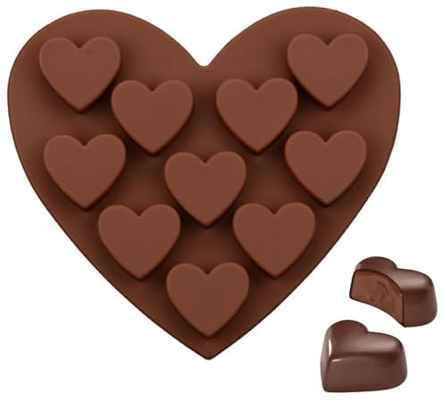 IKOPFLN molde turron silicona moldes para chocolate forma de corazon Día de San Valentín Molde Turron Silicona Molde Chocolate Tableta Profunda