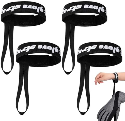 Bollisate Paquete de 4 Correas para Guantes de esquí, Correas elásticas para Guantes de esquí, Correa Deportiva para Snowboard, Guantes Colgantes, Actividades al Aire Libre de Invierno, Accesorios de
