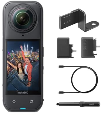 Insta360 X5 Pack créateur - caméra 360 8K étanche, Basse lumière de Pointe, Effet Perche à Selfie, objectifs Robustes et remplaçables, 3h d'autonomie, Audio Clair, stabilisation, édition IA