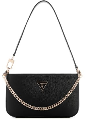 GUESS Noelle II Mini Top Zip Shoulder Bag, Tracolla Donna, Nero, Taglia Unica