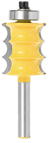 Riiichflowshop Broca enrutadora de Moldeo Frontal/Columna de Triple Cuenta Grande - Vástago de 1/4para Carpintería de Carburo de Tungsteno