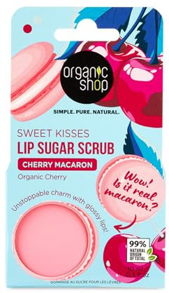 Organic Shop Lip Sugar Scrub Cherry Macaron, 10 ml