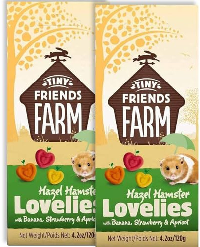 2x 120g Tiny Friends Farm Treat Biscuits Hamsters Rats Gerbil Ferrets Guinea Pigs (Hazel Hamster Lovelies) – Bundled by GetInStyle Shop
